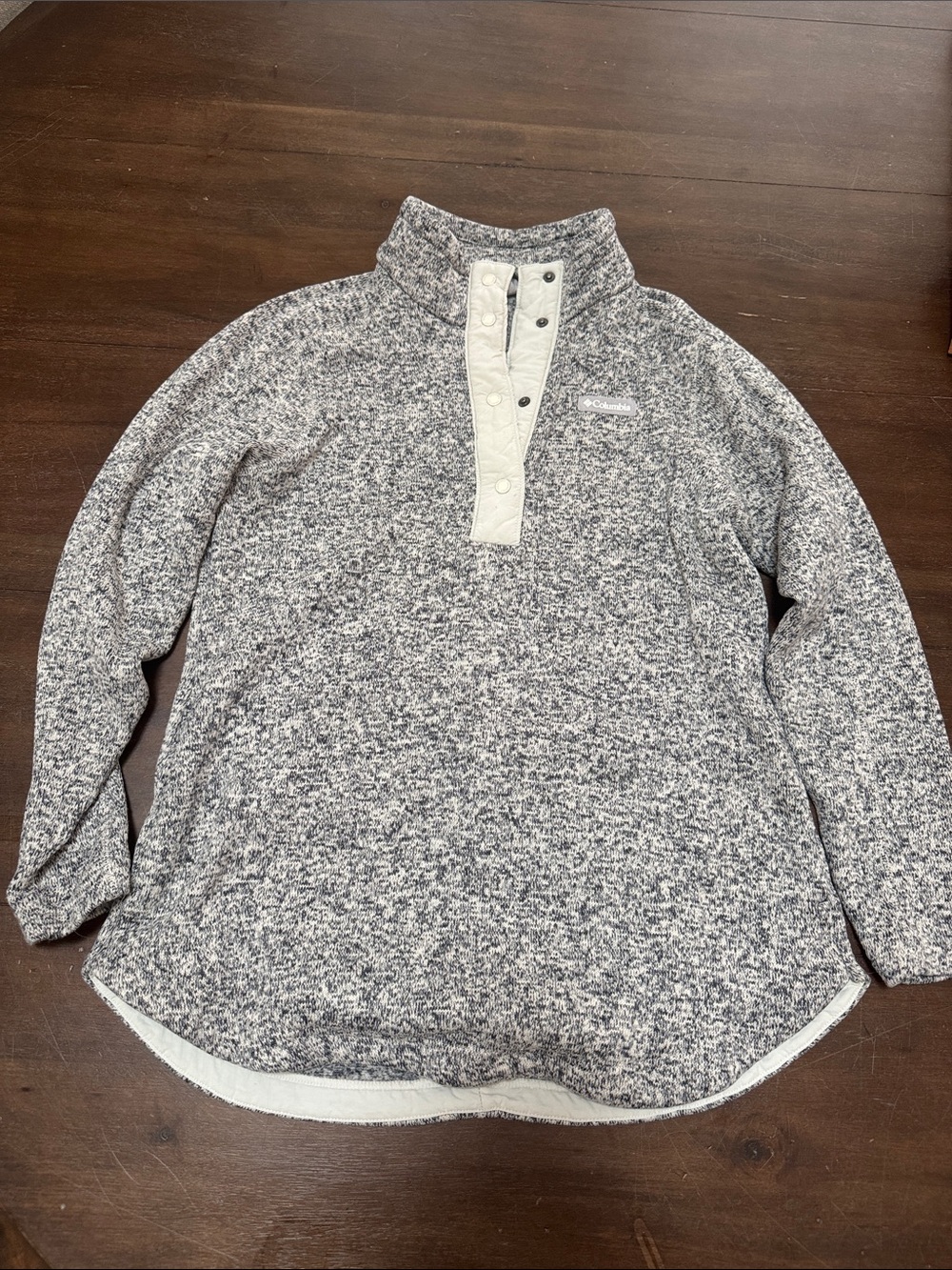 Columbia Heather Gray Snap-Placket Pullover